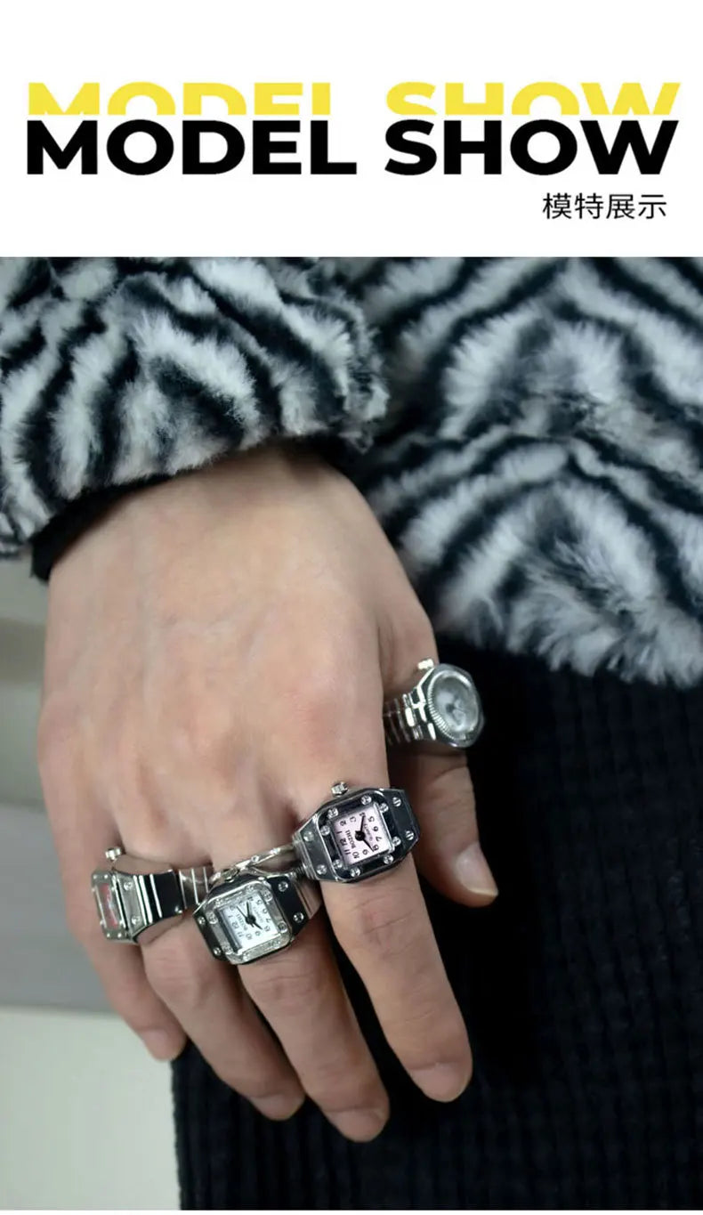 Vintage Y2K Finger Watch Rings