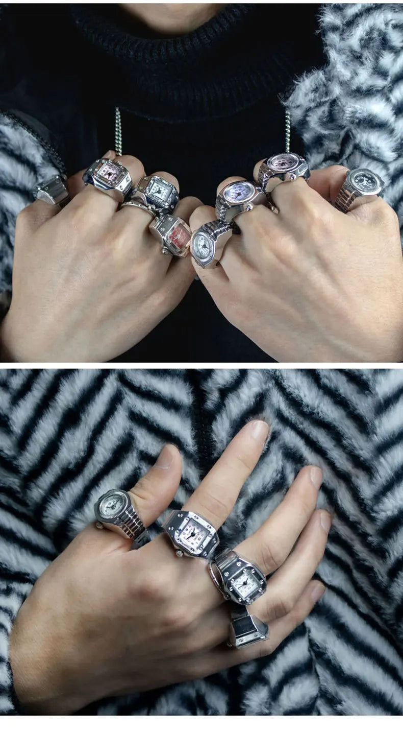 Vintage Y2K Finger Watch Rings