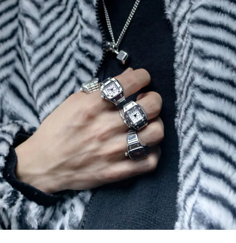 Vintage Y2K Finger Watch Rings